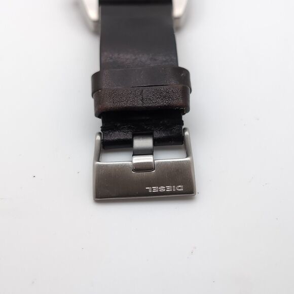 Diesel Mens DZ-2062 Analog Watch. Stainless Steel, Leather Cuff Band. Working - Picture 7 of 8